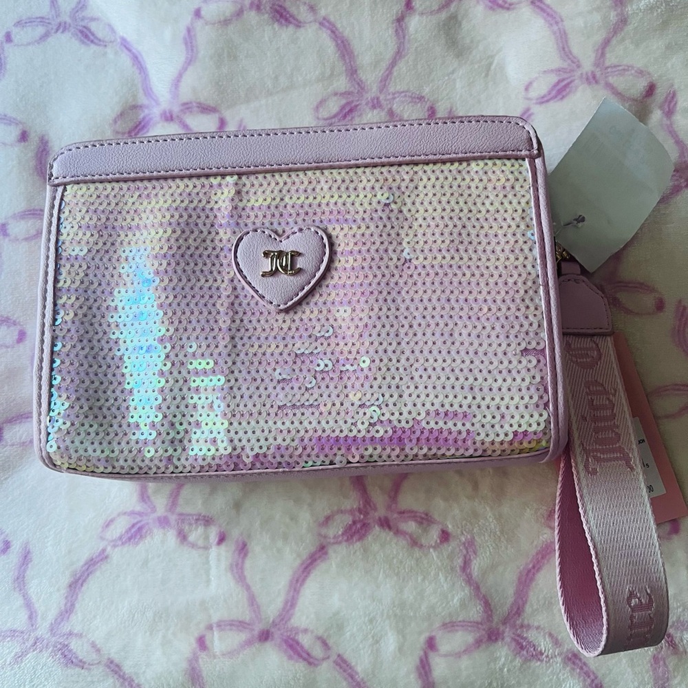 Juicy Couture Iridescent Pink Sequin Pouch